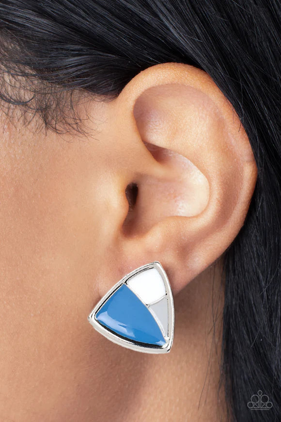 Kaleidoscope Collision - Blue Post Earring