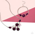 Casually Crushing - Gold/Silver Earrings& Twinkling Trio Pink Necklace and Bracelet Set