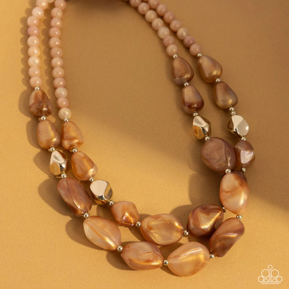 Seize the Statement - Brown Necklace