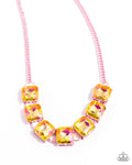 I Square to Secrecy - Pink Necklace