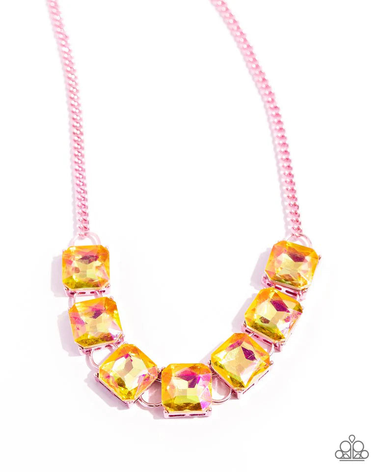 I Square to Secrecy - Pink Necklace