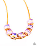 I Square to Secrecy - Orange Necklace