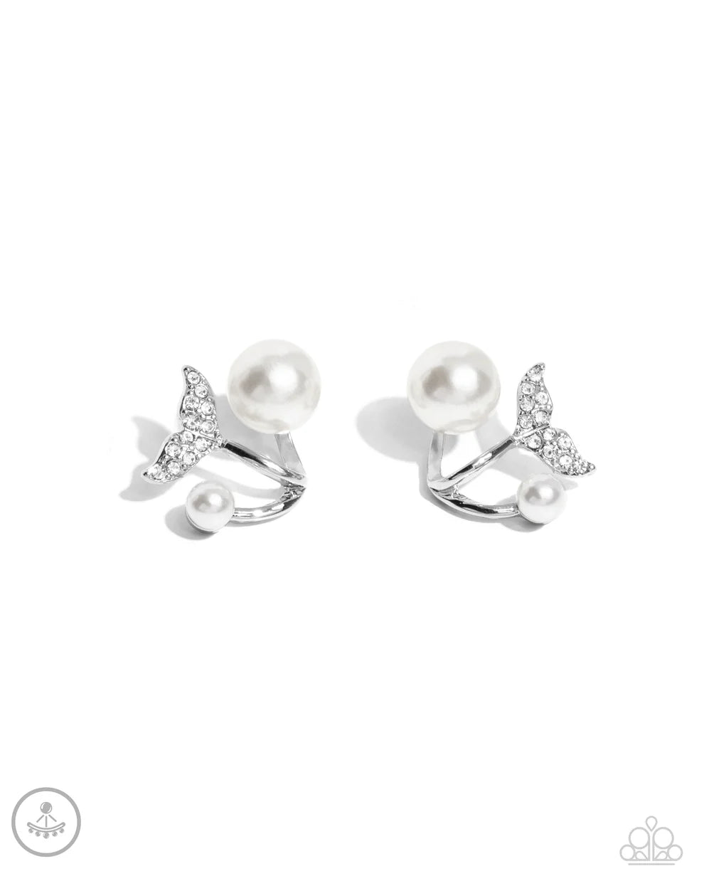 Modular Mermaid - White Post Earrings