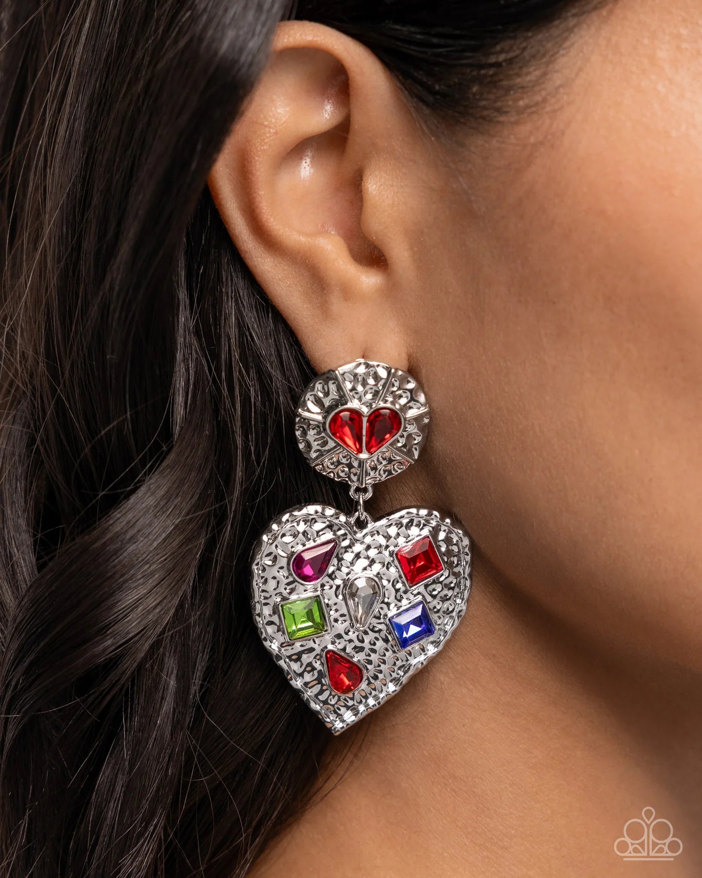 Antiqued Allure - Red Post Earrings