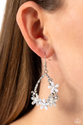 Boisterous Blooms - White Earrings