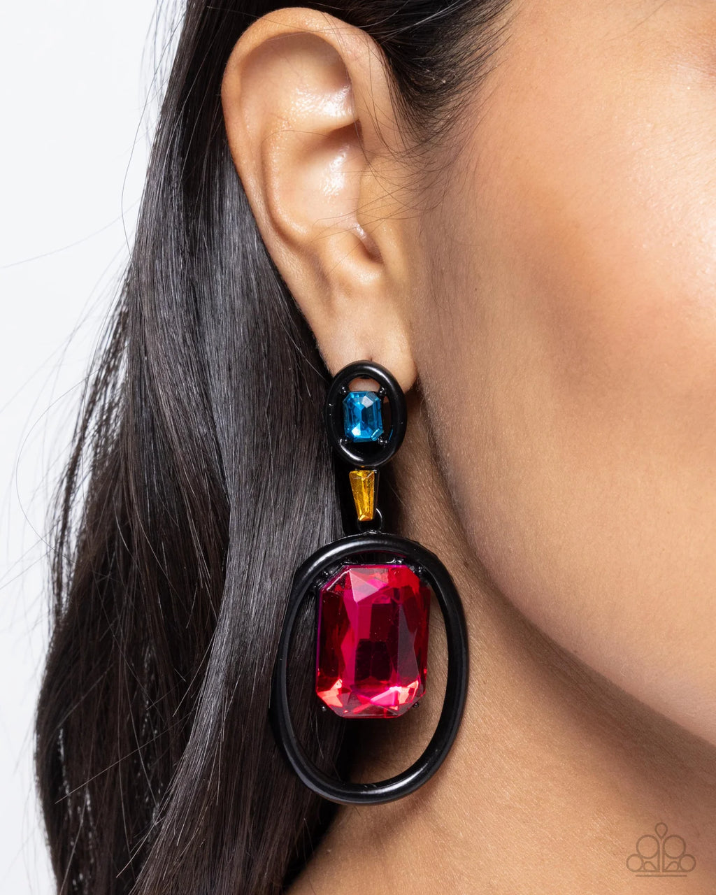 Dipped in Dazzle - Black Post Earrings