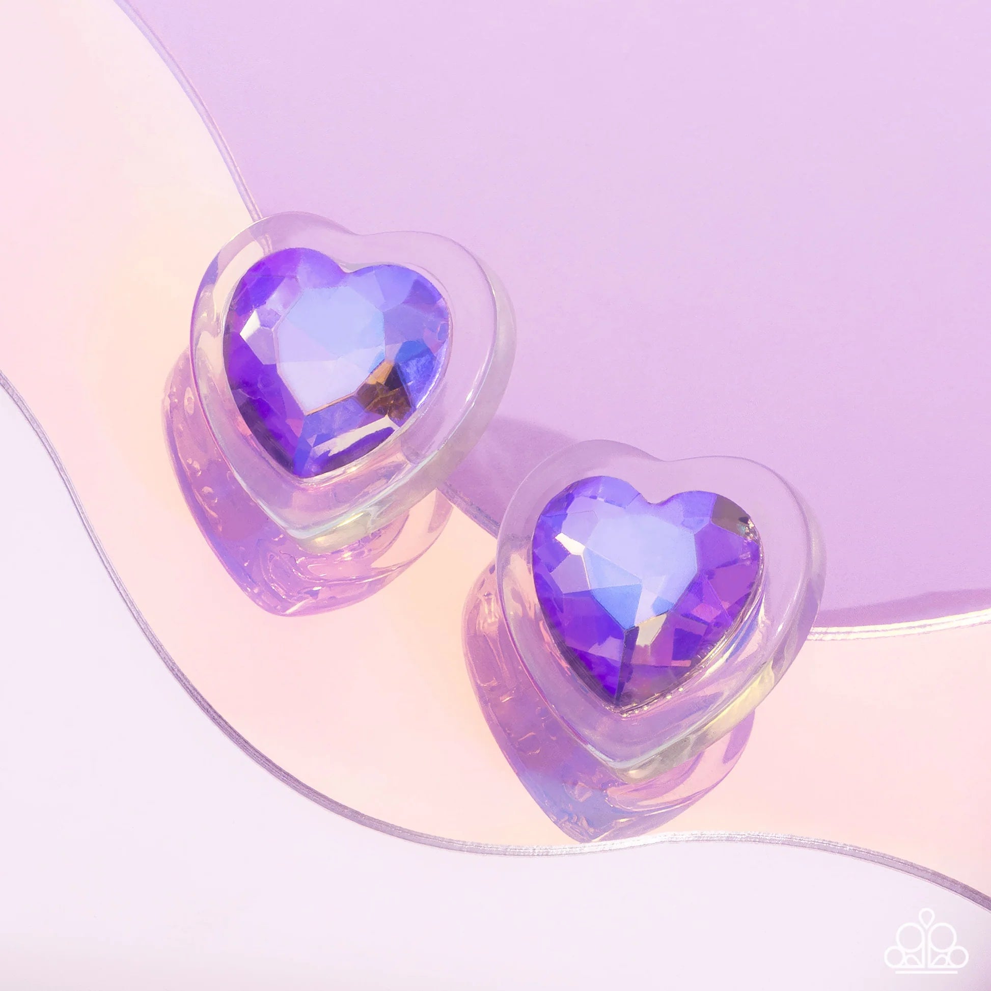 Heart - Pounding Haute - Purple Earrings