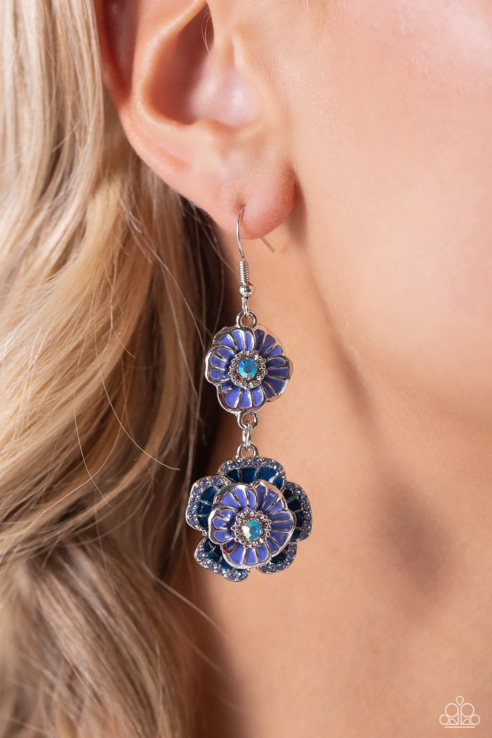 Intricate Impressions - Blue Earrings