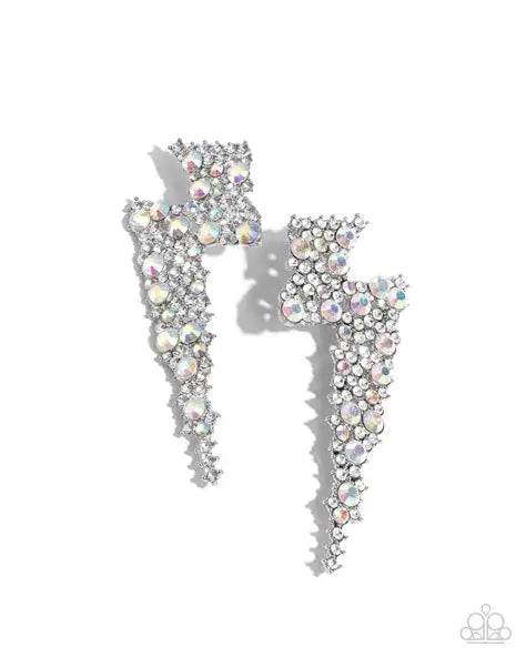 Electric Effulgence - White Earrings/Black Earrings