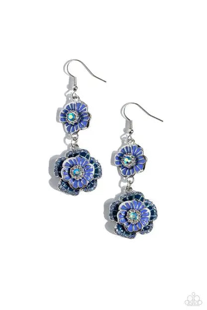 Intricate Impressions - Blue Earrings