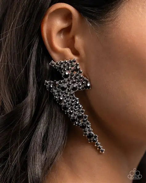 Electric Effulgence - White Earrings/Black Earrings