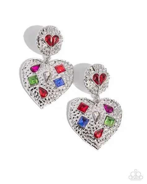 Antiqued Allure - Red Post Earrings