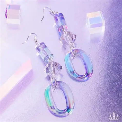Iridescent Infatuation - Silver Earrings