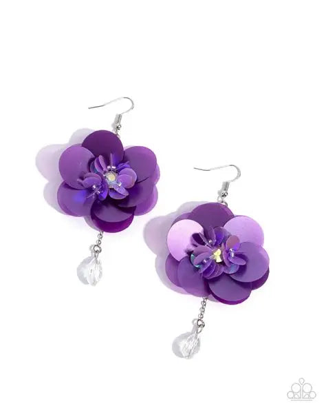 Oversized Opulence - Purple / White Earrings