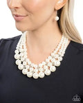 Glossy Gala White Necklace
