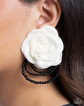 Dramatic Dame - White Post Earrings
