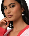 Carriage Chic White Hoop Earrings