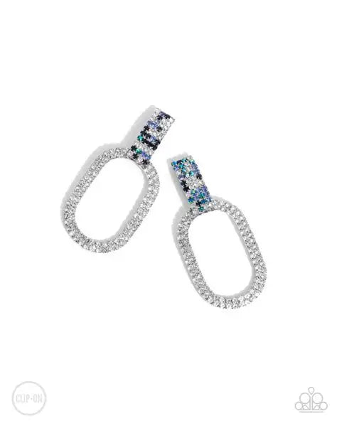 Guarded Glitz Blue Clip On Earrings