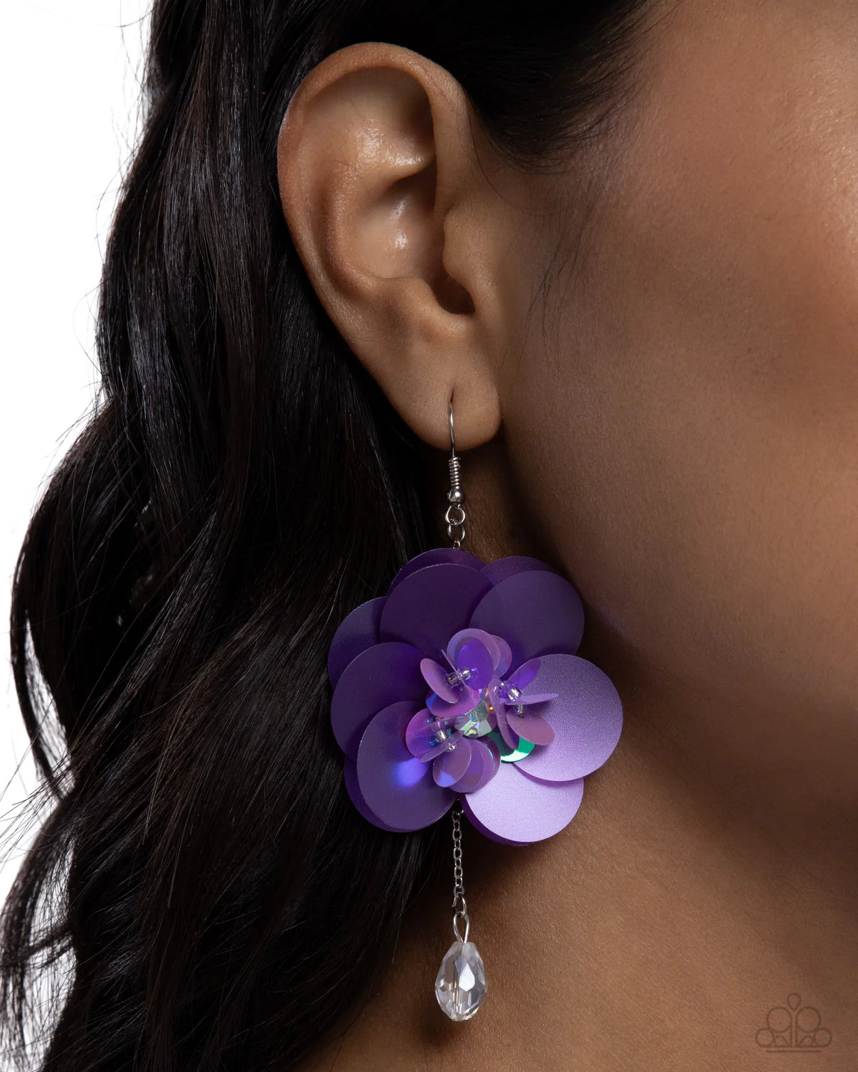 Oversized Opulence - Purple / White Earrings