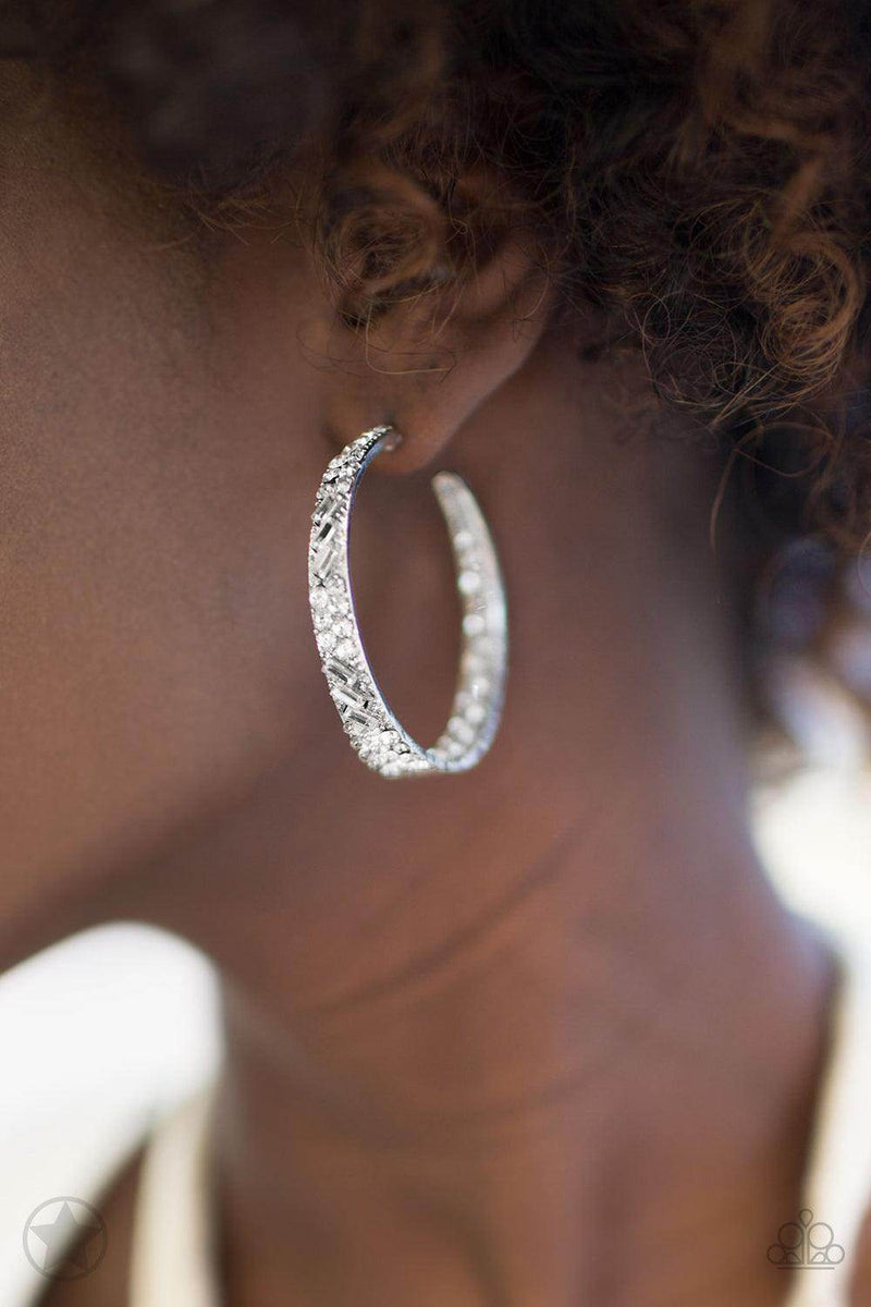 Glitzy By Association - White Earring