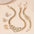 Exaggerated Rhinestone Jewelry Set Shining Crystal Necklace Earrings Set Light Luxury Exquisite Earrings Wedding Engagement