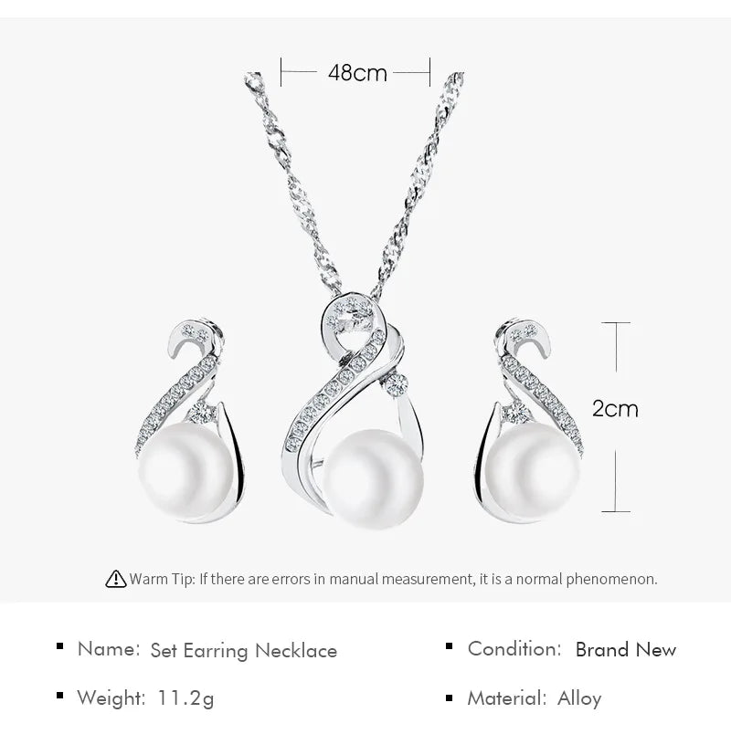 New Luxury 925 Sterling Silver Crystal Bridal Jewelry Set For Women Pendant Necklace Earrings Rings Set Fashion Jewelry